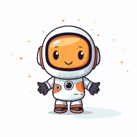 Illustration for Cute astronaut character. Vector illustration on white background. Cute cartoon style. - Royalty Free Image