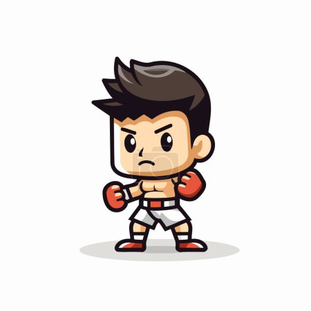 Illustration for Boxing - Cartoon Boxer Mascot Character Vector Illustration - Royalty Free Image