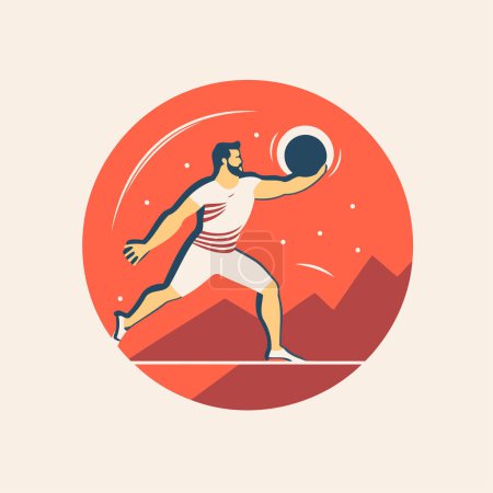 Illustration for Volleyball player flat vector icon. Volleyball player illustration - Royalty Free Image