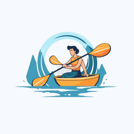 Téléchargez les illustrations : Kayak. kayak. le canoë. le canoë. Illustration vectorielle - en licence libre de droit