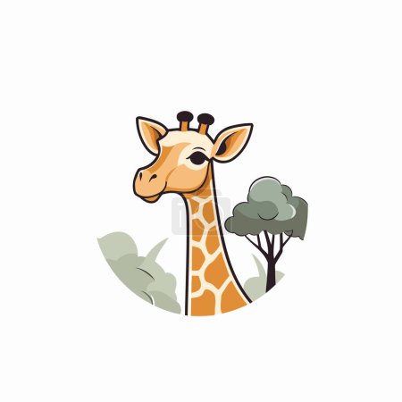 Illustration for Giraffe head vector illustration. Isolated on white background. - Royalty Free Image