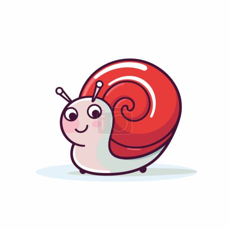 Illustration for Cute cartoon snail. Vector illustration. Isolated on white background. - Royalty Free Image