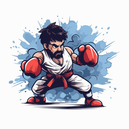 Illustration for Martial arts fighter. Vector illustration of a martial arts fighter. - Royalty Free Image