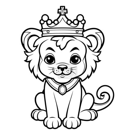 Ilustración de Mascota Rey León. Ilustración de vectores de dibujos animados aislada sobre fondo blanco - Imagen libre de derechos
