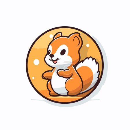 Illustration for Cute squirrel cartoon icon. Animal vector illustration. Flat design. - Royalty Free Image