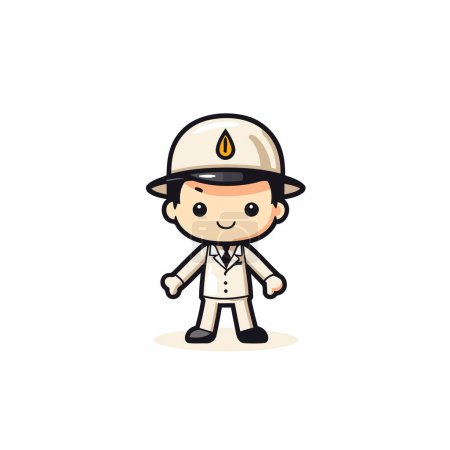 Illustration for Firefighter Vector Illustration. Isolated on a white background. - Royalty Free Image