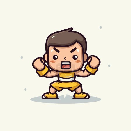 Illustration for Cute Kid Boy Cartoon Mascot Character Vector Illustration. - Royalty Free Image