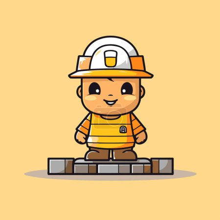 Illustration for Cute Fireman Mascot Character Design Vector Illustration. - Royalty Free Image