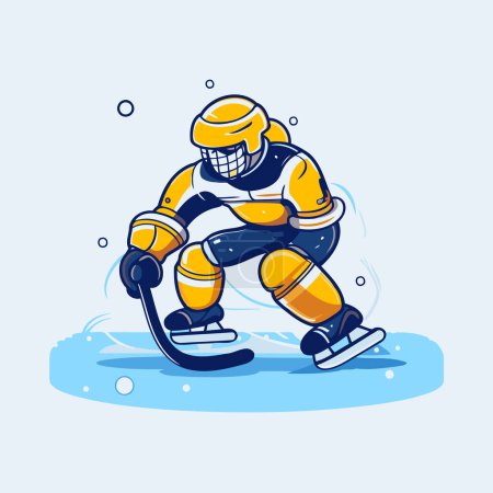 Ilustración de Jugador de hockey sobre hielo. Ilustración vectorial del jugador de hockey sobre hielo. - Imagen libre de derechos