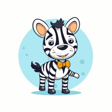 Illustration for Zebra with bow tie. Cute cartoon character. Vector illustration. - Royalty Free Image