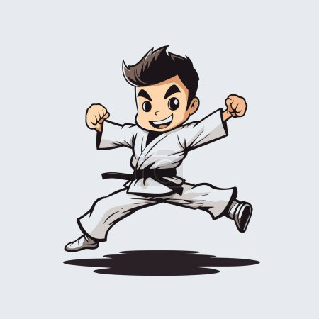 Illustration for Taekwondo boy. Vector illustration of a karate boy. - Royalty Free Image