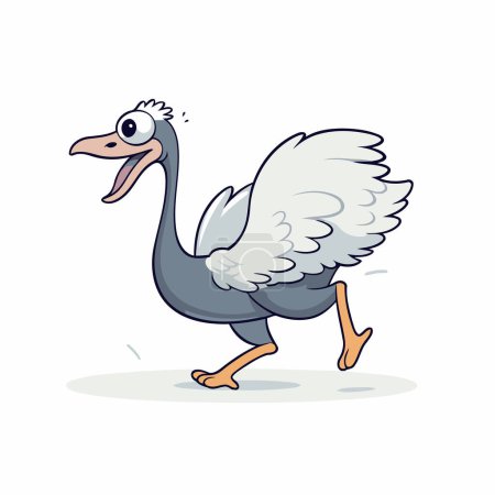 Ilustración de Avestruz de dibujos animados. Vector ilustración de un avestruz divertido. - Imagen libre de derechos