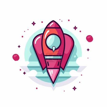 Illustration for Rocket icon. Startup. development. launch concept. Vector illustration. - Royalty Free Image