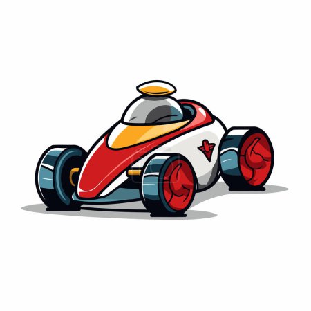 Illustration for Racing car. Vector illustration on white background. Cartoon style. - Royalty Free Image