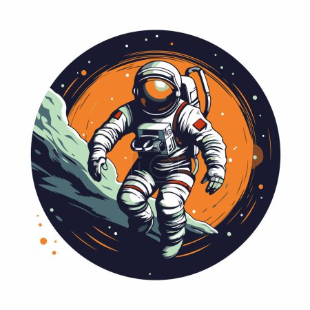 Ilustración de Astronauta en el espacio. Astronauta en el espacio exterior. Ilustración vectorial. - Imagen libre de derechos