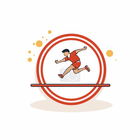 Illustration for Running icon in flat style. Sport vector illustration on white background. - Royalty Free Image