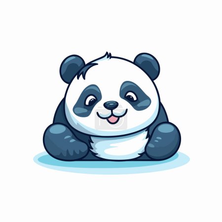 Ilustración de Lindo personaje de dibujos animados panda. Ilustración vectorial sobre fondo blanco. - Imagen libre de derechos