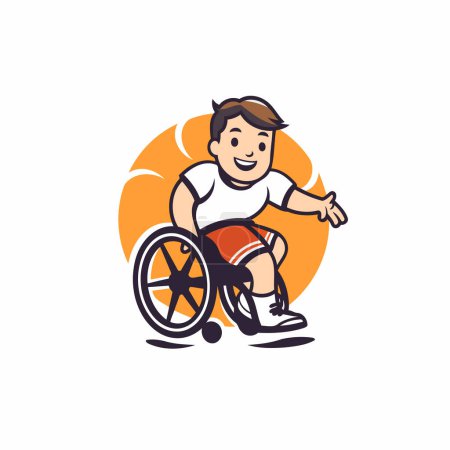 Téléchargez les illustrations : Un handicapé en fauteuil roulant. Icône fauteuil roulant. Illustration vectorielle - en licence libre de droit