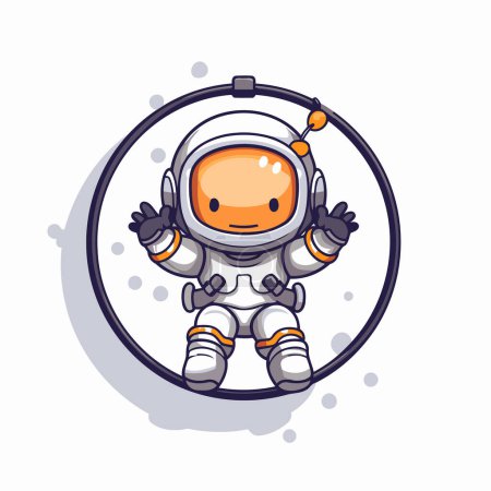 Illustration for Astronaut cartoon character on white background. Vector illustration in a flat style. - Royalty Free Image