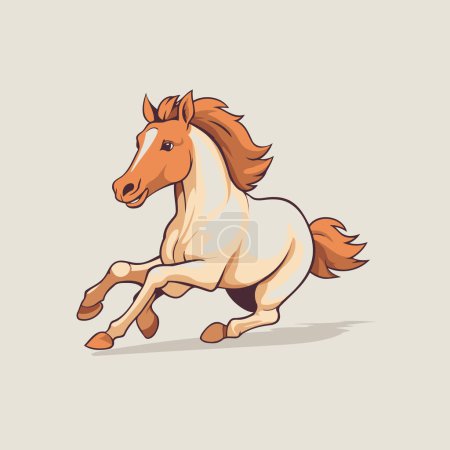 Illustration for Horse running cartoon vector illustration. Isolated on white background. - Royalty Free Image