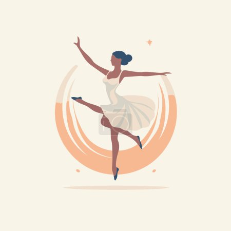 Téléchargez les illustrations : Ballet ballerine. Illustration vectorielle dans un style plat. - en licence libre de droit