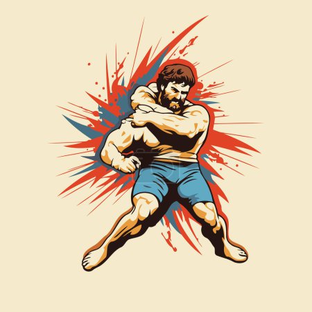 Illustration for Athletic man. Vector illustration of a muscular man. - Royalty Free Image