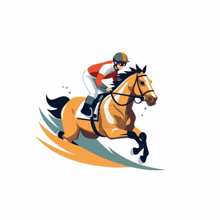 Ilustración de Carreras de caballos. jockey sobre el vector caballo Ilustración sobre fondo blanco - Imagen libre de derechos
