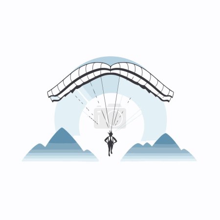 Illustration for Paraglider in the sky. Paraglider in the sky. Vector illustration - Royalty Free Image