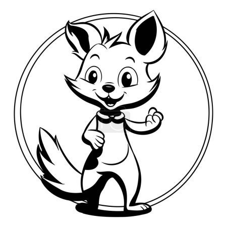 Illustration for Cute cartoon fox on white background. Vector clip art illustration. - Royalty Free Image