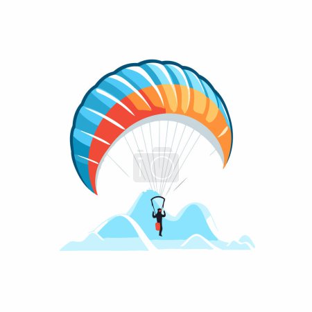 Illustration for Paraglider flying in the sky. extreme sport vector Illustration - Royalty Free Image