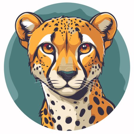 Téléchargez les illustrations : Portrait de guépard. Illustration vectorielle d'une tête de guépard. - en licence libre de droit