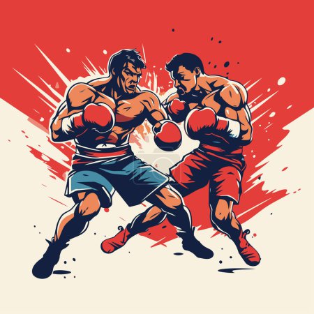 Téléchargez les photos : La boxe. muay thai. kickboxing. illustration vectorielle - en image libre de droit