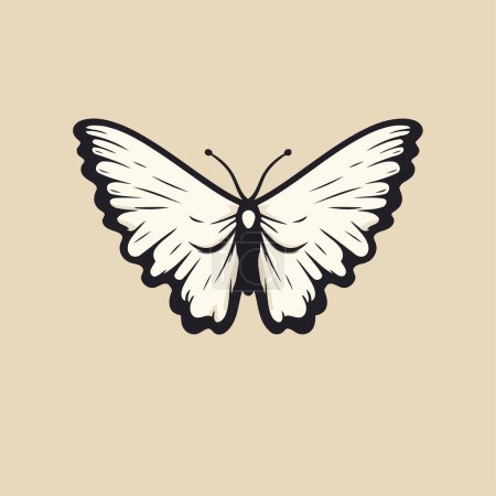 Téléchargez les illustrations : Illustration vectorielle papillon. Isolé sur fond blanc. - en licence libre de droit