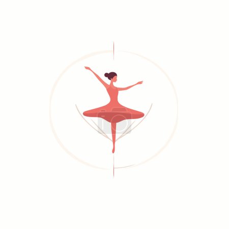 Téléchargez les illustrations : Ballet danseur dans une pose de ballerine. Illustration vectorielle. - en licence libre de droit
