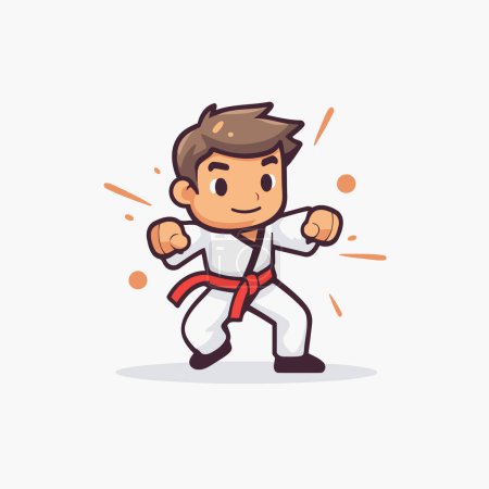 Illustration for Taekwondo character. Vector illustration in a flat style. - Royalty Free Image