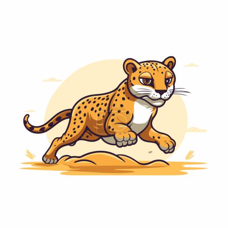 Ilustración de Cheetah. Ilustración vectorial de un guepardo en estilo de dibujos animados. - Imagen libre de derechos
