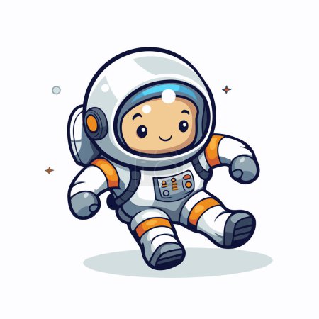Illustration for Cute astronaut in spacesuit. Cute cartoon vector illustration. - Royalty Free Image