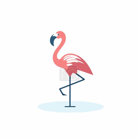 Illustration for Flamingo flat icon. Vector illustration of a flamingo. - Royalty Free Image