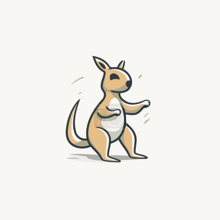 Illustration for Kangaroo vector illustration. Cute cartoon kangaroo. - Royalty Free Image