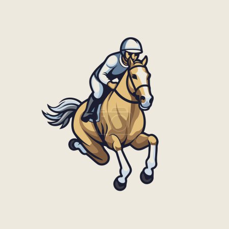 Ilustración de Deporte ecuestre. jinete montando un caballo. ilustración vectorial - Imagen libre de derechos