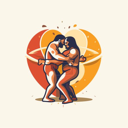 Ilustración de Hombre y mujer enamorados. Ilustración vectorial de un hombre y una mujer enamorados. - Imagen libre de derechos