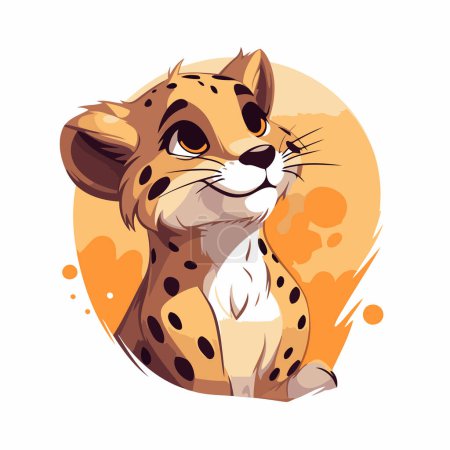Illustration for Cartoon cheetah. Vector illustration of a wild cat. - Royalty Free Image