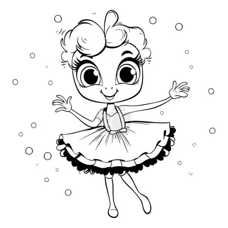 Illustration for Cute little ballerina in a tutu. Vector illustration. - Royalty Free Image