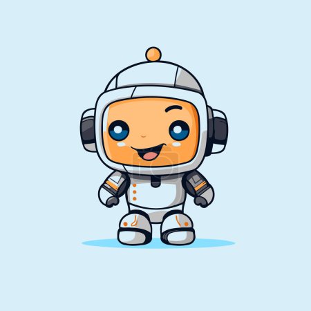 Illustration for Cute astronaut character vector illustration. Cute cartoon spaceman. - Royalty Free Image