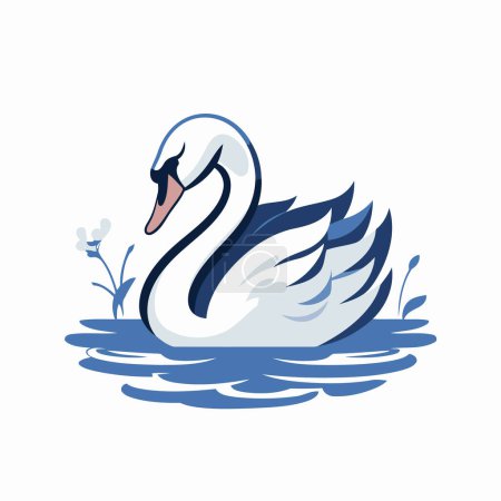 Illustration for Swan on the water icon vector isolated on white background for your web and mobile app design - Royalty Free Image