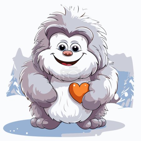 Téléchargez les illustrations : Illustration d'un chien mignon avec un cœur sur fond blanc - en licence libre de droit