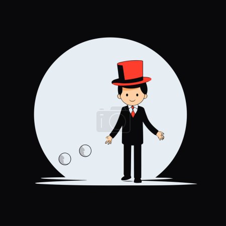 Illustration for Magician playing golf. Flat design style. Vector illustration EPS 10 - Royalty Free Image
