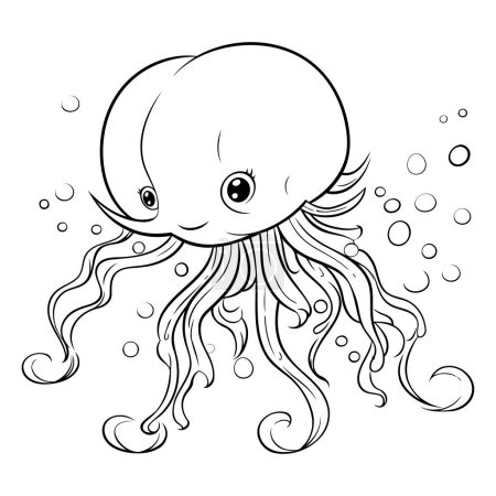 Illustration for Cute octopus in the sea. - Royalty Free Image