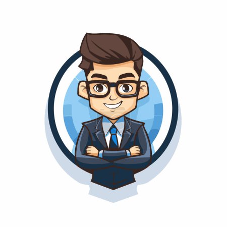 Illustration for Businessman Smiling Vector Icon. Business People Portrait. Isolated Cartoon Illustration - Royalty Free Image