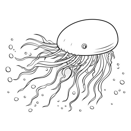 Illustration for Jellyfish. Coloring book for children. Vector illustration. - Royalty Free Image